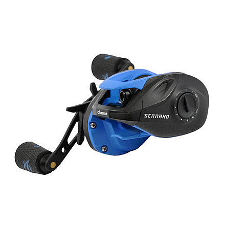 Okuma Serrano Lowprofile bait cast reel, 6BB+1 Brg, 7.2:1 7oz, 11-lb Drag, 120yd/12#, 110yd/14#, 90yd/16#, SRN100H-A