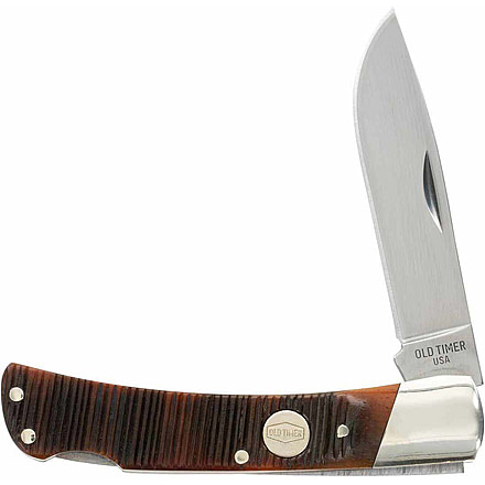 Old Timer Bruin 5OTG 2.8in Folding Knife, 1095 HC Steel Blade, Chestnut Bone Handle, 1137133