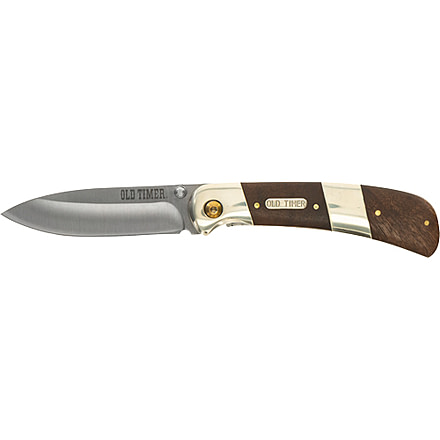 Old Timer Knife Ironwood 3'' Plain Edge Blade W/pckt Clip