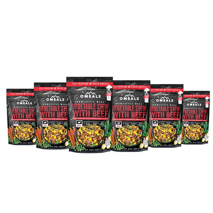 Omeals Vegetable Stew with Beef, 6 pack, 7.5 inches x 2 inches x 10.75 inches OMEM4X6