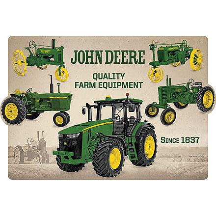 Open Road Brands Die Cut Emb Tin Sign John Deere Collage