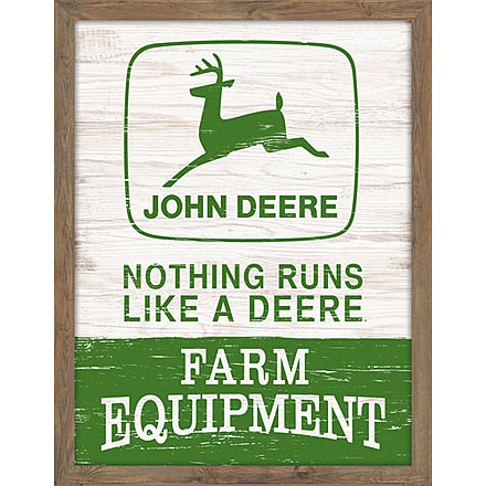 Open Road Brands Wood Framed Wall Decor John Deere 14''x18''