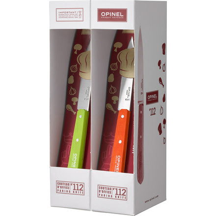 Opinel Paring Assortment Kitchen Knife,3.75in,12C27 MOD Sandvik Stainless Blade,Color Beechwood Handle OP01512