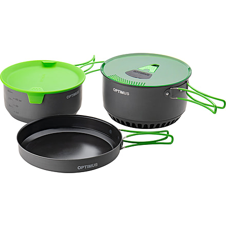 Optimus Terra Camp 4 Pot Set, Grey/Green, 8020677