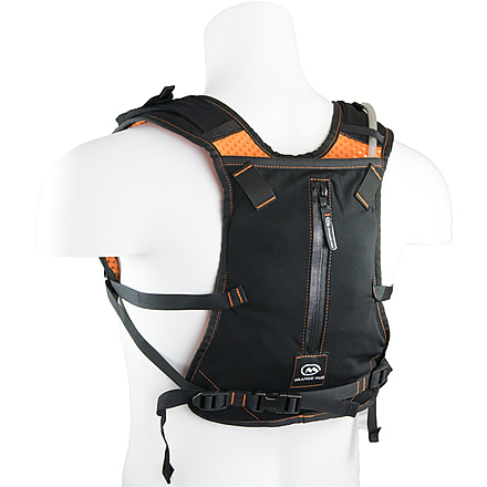 Orange Mud Endurance Running Vest-Orange-With trekking pole accessory