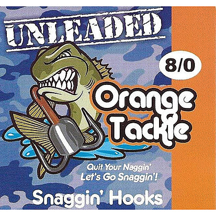 Orange Tackle Unweighted Treble Hook, Size 8/0, 8/0 UNLEADED