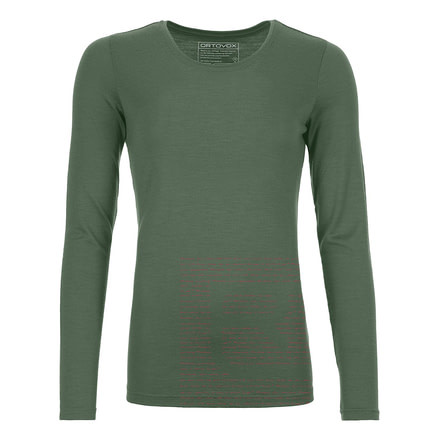 Ortovox 185 Merino Logo LS - Womens, Green Forest, Medium, 8302500003