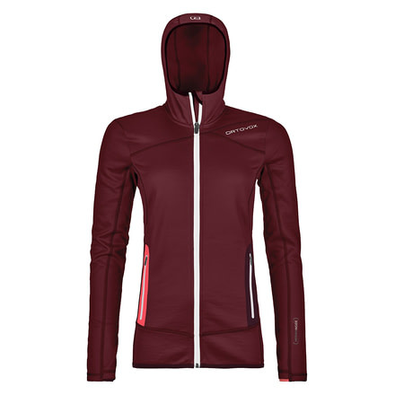 Ortovox Fleece Hoody - Womens, Dark Blood, Small, 8697300022-32901-S