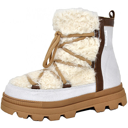 Oscar Sport Anet Short Curly Boots - Womens, White, 8, 663914000971