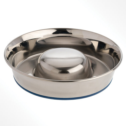 Ourpets Op Ss Slow Feed Bowl Lg 8 Cups 2040010302