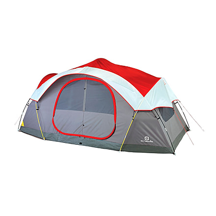 Outbound 8-Person 3-Season 2-Room Lightweight Dome Tent w/ Carry Bag and Rainfly, Red, CTI0765454