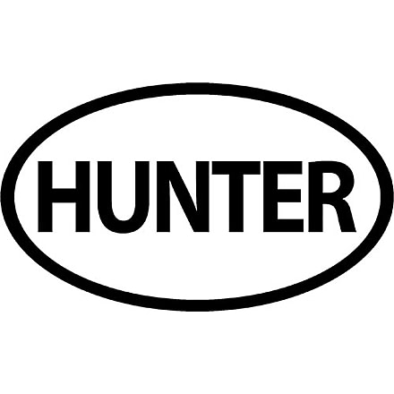 Outdoor Decals Hunter Oval 4''x6'' Black On White