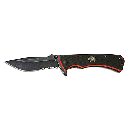 Outdoor Edge Cutlery Divide Folding Knife,3in Serrated 8Cr13MoV Stainless Blade,Medium,Black/Red G-10 and 420 Stainless Handle DV-30S