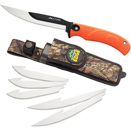 Outdoor Edge Cutlery Razor-Max Fixed Knife, 6-Blade Combo Set, 5in, Black, Blister, RMK-10C