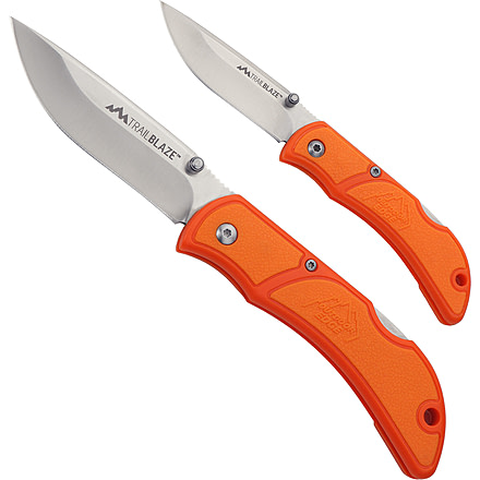 Outdoor Edge Cutlery Trailblaze Folding Blade Knife, 2.5in, Orange Handle, TB-25C