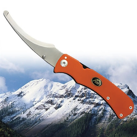 Outdoor Edge Cutlery Zip-Pro Folding Guthook/Zipper Blade, Blaze Orange Handle w/ Nylon Belt Sheath ZO-10C