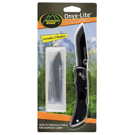 Outdoor Edge OX30C Onyx-Lite Folder 3 420J2 Stainless Drop Point Tanto Polymer