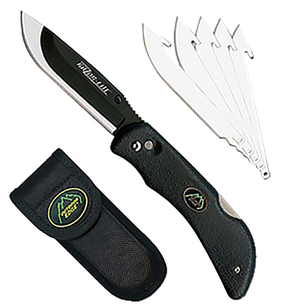Outdoor Edge RL10C Razor-Lite Knife 3.5in 420J Steel W/Sheath Rubberized, Black
