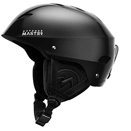 Outdoor Master Kelvin Carbon Fiber Ski Helmet, Black, Small, carbn-fiber-ski-helmet