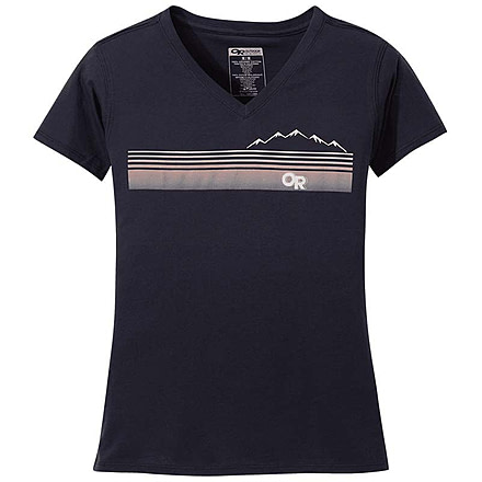 Outdoor Research Ally V-Neck Short Sleeve Tee - Womens, Navy, Extra Small, 2778120230005
