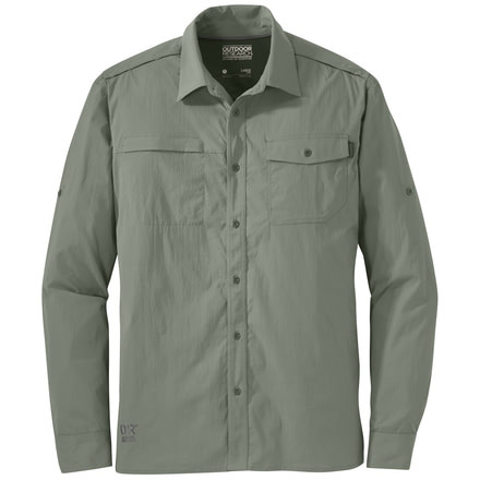 Outdoor Research Baja Long Sleeve Sun Shirt - Men's-Sage Green-Medium