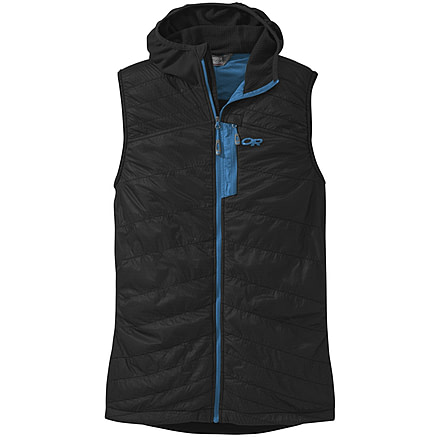 Outdoor Research Deviator Hooded Vest - Men's -Black/Tahoe-Small