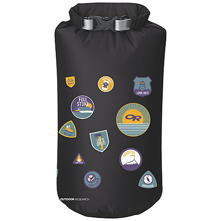 Outdoor Research Graphic Dry Sack 20L Merit Badges, Black, 2692980001222