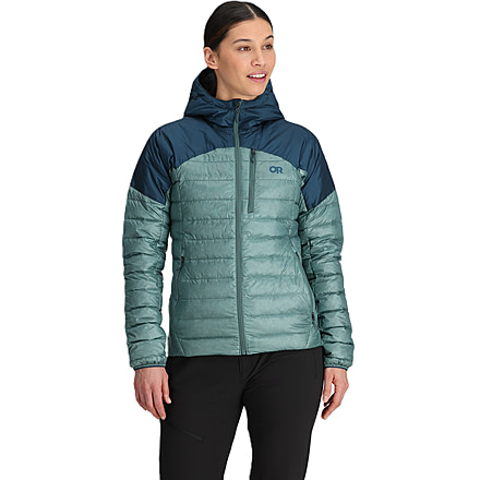 Outdoor Research Helium Down Hoodie Jacket - Womens, Neptune/Harbor, XS, 2775912786005