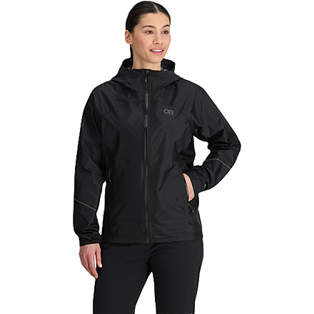 Outdoor Research Helium Rain Jackets - Womens, Black, L, 3224050001008