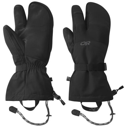 Outdoor Research Highcamp 3-Finger Gloves - Mens, Black, Medium, 2680550001007