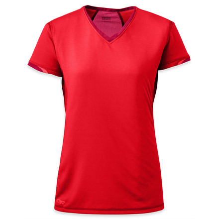 Octane Short Sleeve Tee - Womens-Flame/Scarlet-Large