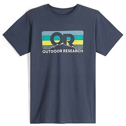 Outdoor Research OR Advocate Stripe T-Shirt, Naval Blue/Verdant, Large, 3002232621008