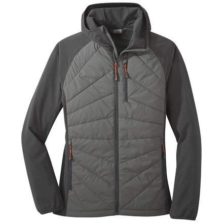 Outdoor Research Refuge Hybrid Hooded Jacket - Womens, Pewter/Storm, Large, 2691981352008