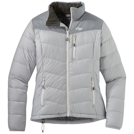 Outdoor Research Transcendent Down Jacket - Womens, Smoke/Light Pewter, Large, 2681061620008