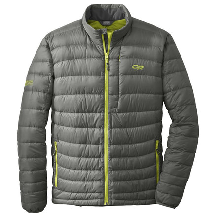 Outdoor Research Transcendent Down Sweater, Pewter/Lemongrass, XXL, 243069-pl-XXL