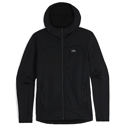 Outdoor Research Vigor Grid Fleece Full Zip Hoodie - Mens, Black, Small, 3005030001006