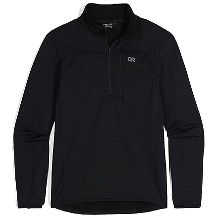 Outdoor Research Vigor Grid Fleece Half Zip - Mens, Black, Extra Large, 3005010001009