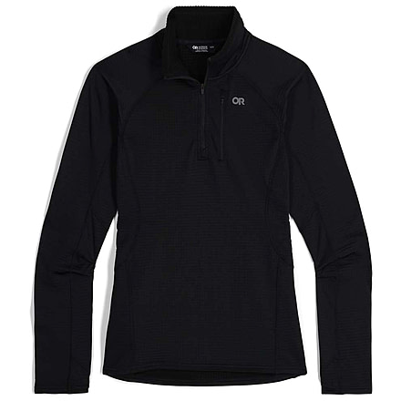 Outdoor Research Vigor Grid Fleece Quarter Zip - Womens, Black, Extra Small, 3005230001005