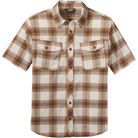 Outdoor Research Wanderer Short Sleeve Shirt - Mens, Umber Plaid, Large, 2745051847008