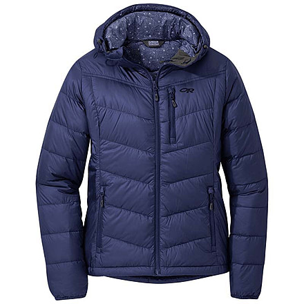 Outdoor Research Warli Sky Transcendent Down Hoodie - Womens, Twlght St Pr, Extra Large, 2776741880009