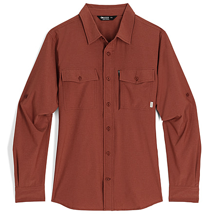Outdoor Research Way Station L/S Shirt - Mens, Brick Heather, S, 2799592294006