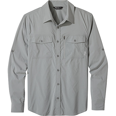 Outdoor Research Way Station Long Sleeve Shirt - Mens, Light Pewter Heather, Extra Large, 2799591811009
