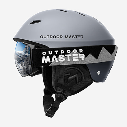 Outdoormaster Bundle Sale - PRO Goggle + KELVIN Helmet, Grey, XL 23.6-24.8 inches, 805386