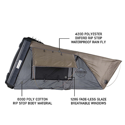 Overland Vehicle Systems Bushveld II Hard Shell Roof Top Tent - 2+ Person, 4 Season, Gray, 18189901