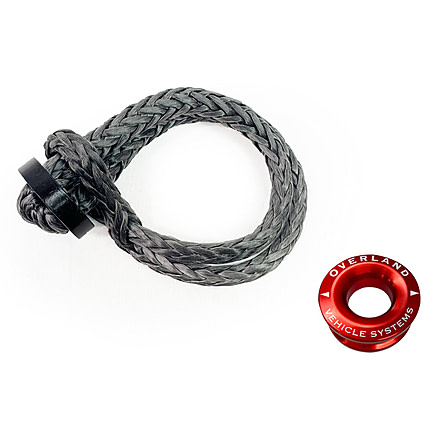Overland Vehicle Systems Combo Pack Soft Shackle 7/16in 41 lb with Collar and Recovery Ring 2.5in 10 lb, Multi, 19-8716
