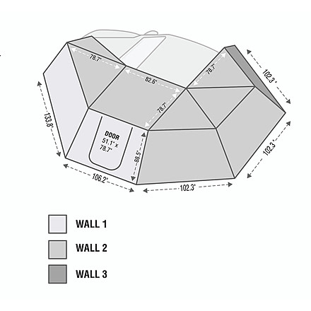 Overland Vehicle Systems Nomadic 270 Awning Wall 2 w/ Driver Side Door / Window, Dark Gray, 18109910