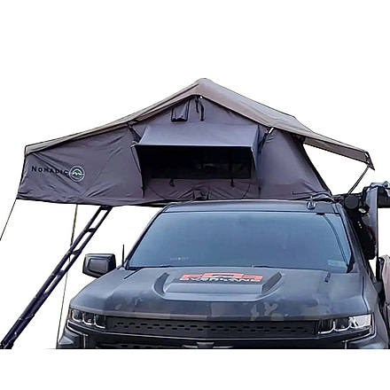 Overland Vehicle Systems Nomadic 4 Extended Roof Top Tent, 4 Person, w/ Annex Base, Dark Gray/Green, 75 x 122 x 51 in, 18141936