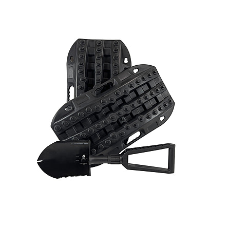 Overland Vehicle Systems Recovery Ramp Winches w/ Multi Functional Shovel Combo Kit, Small, 22-4970