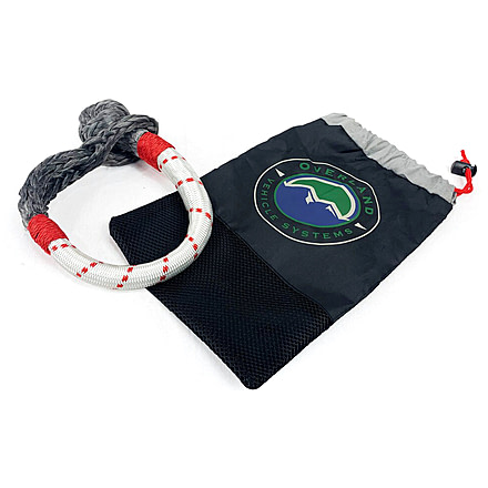 Overland Vehicle Systems Soft Shackle, 7/16in, 41000 lbs, w/ Loop & Abrassive Sleeve, White/Red, 23 in, 19129903