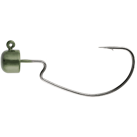 Owner Hooks Block Head Offset Hook, Green Pumpkin, 1/0 - 1/16oz., 4155GP-011